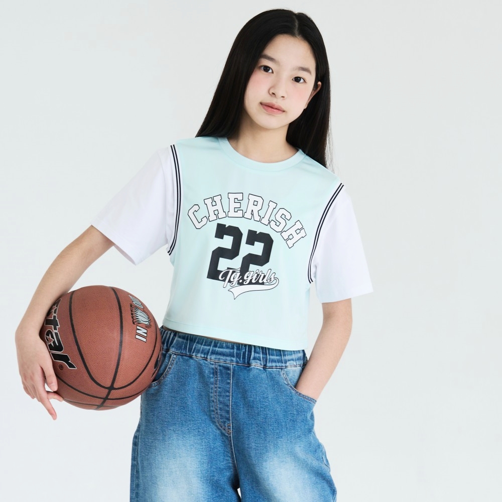 더데이걸 반팔달린 크롭 농구티 TGRA24405 - 상품 이미지