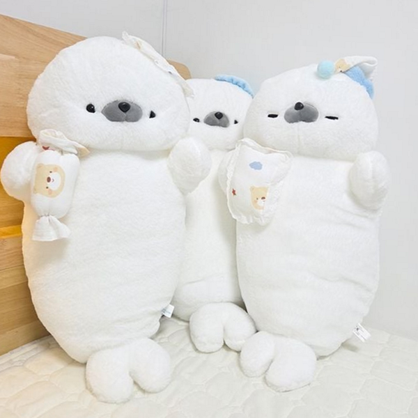 푹신한 동물 바디 필로우 하프 물범 인형 베개 애착 쿠션 - 상품 이미지