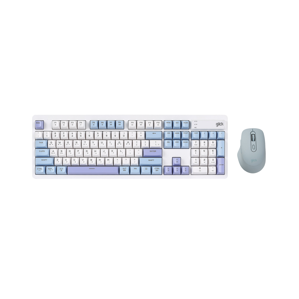 지클릭커 오피스프로 WMK529 사일런스 M 무소음 무선 블루투스 키보드 마우스 세트 104키 Retro 이미지 6