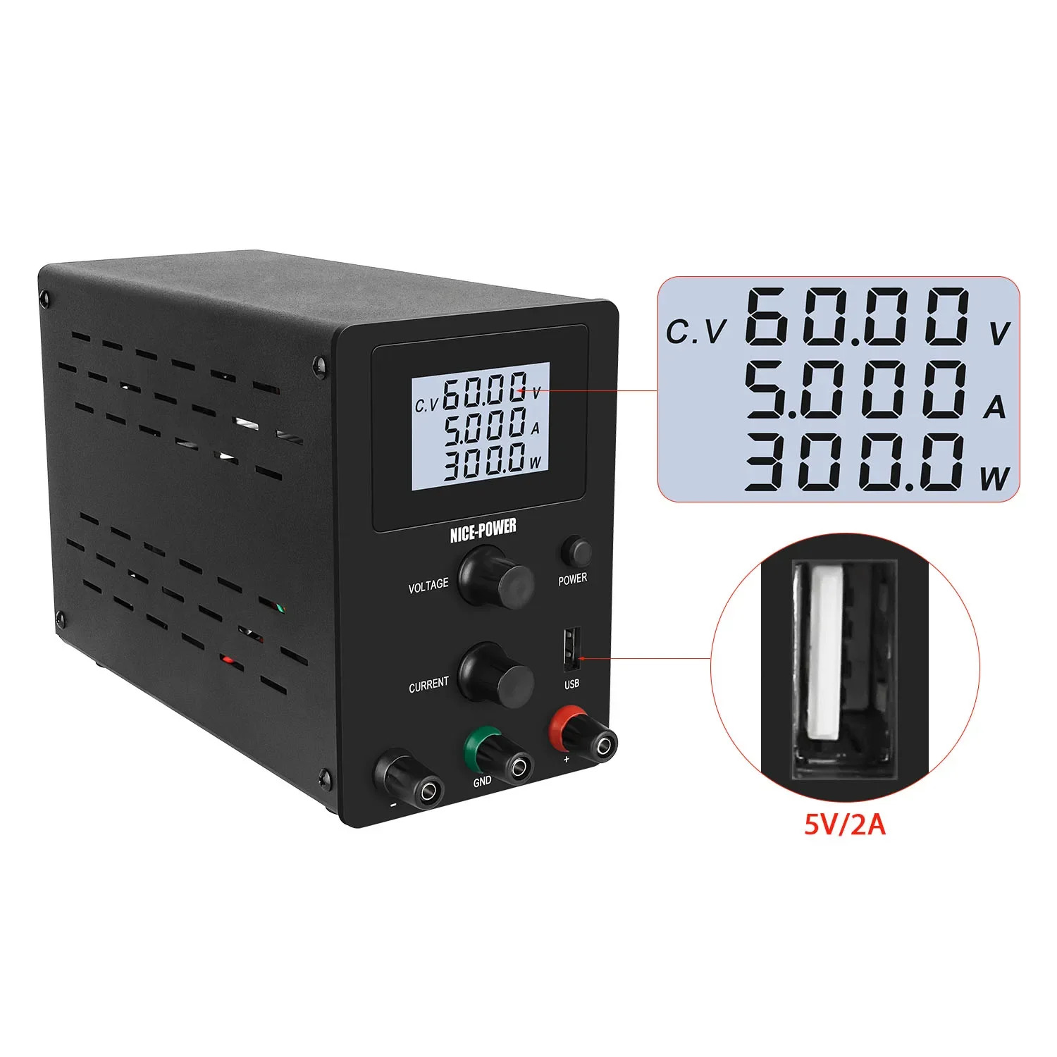 R-SPS605D DC 조정 전원공급장치 정밀 디지털 스위칭 전원 60V 5A
