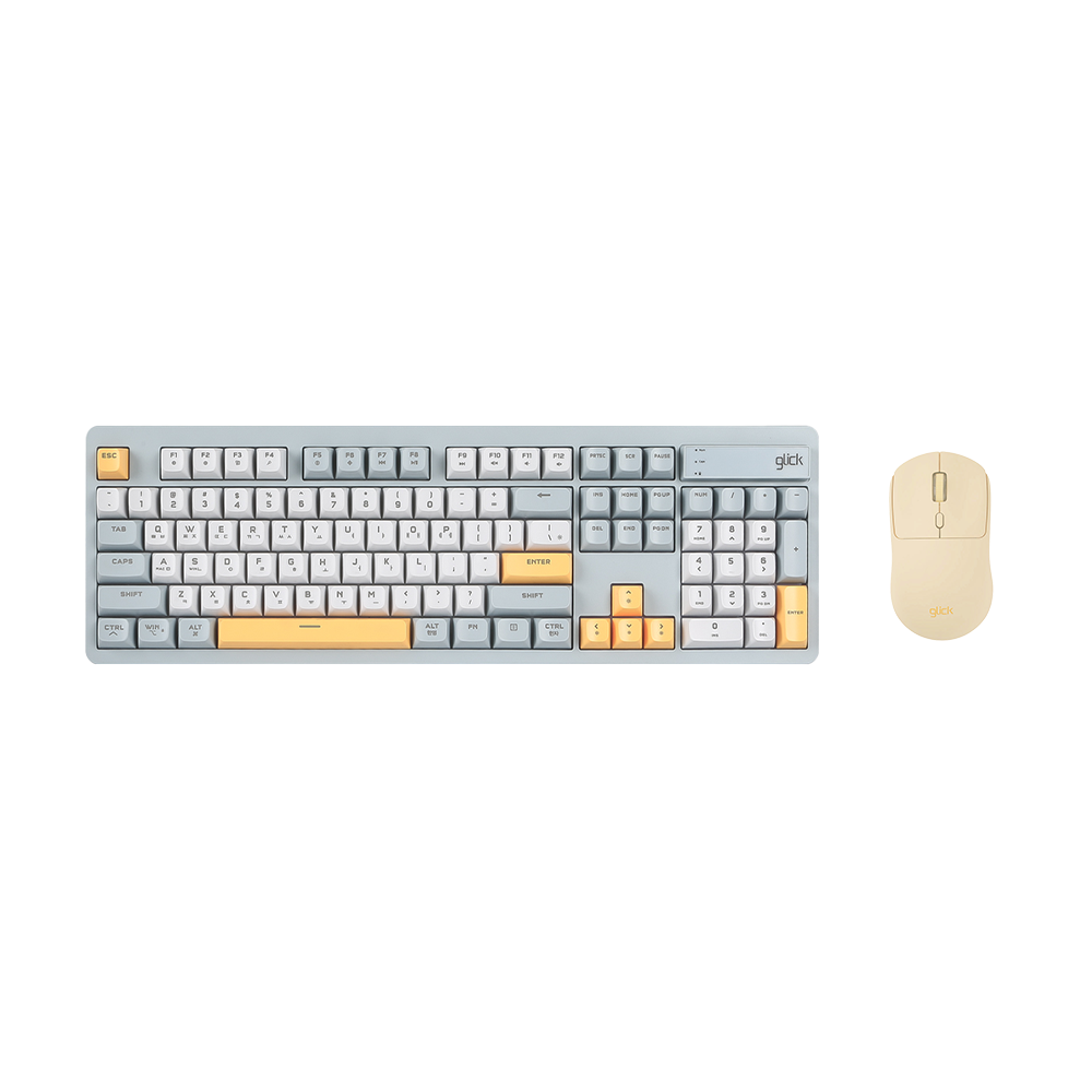 지클릭커 오피스프로 WMK515 사일런스 M 무소음 무선 블루투스 키보드 마우스 세트 104키 Navy Blue - 상품 이미지
