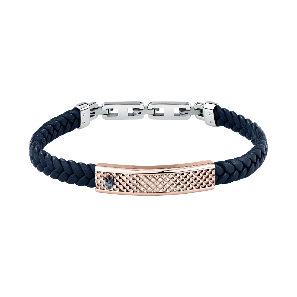 [Italian Design] 마세라티 남자 아이코닉 JM525AVE 가죽팔찌 메탈 액세서리 명품 패션 블루 - 상세 이미지 2