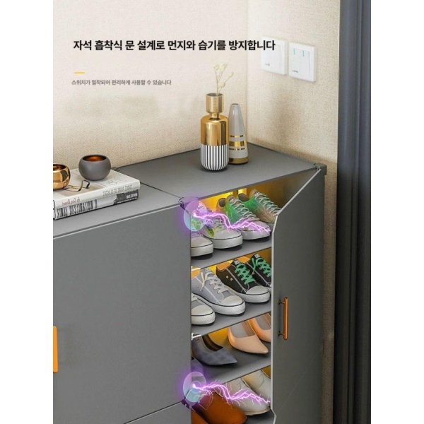 프리미엄 현관입구 신발 캐비닛 파티션 대용량 선반 사무실 구두 자석 잠금장치 업그레이드 한 5층 부츠장 자석 잠금장치 업그레이드 한 5층 부츠장 - 상세 이미지 3