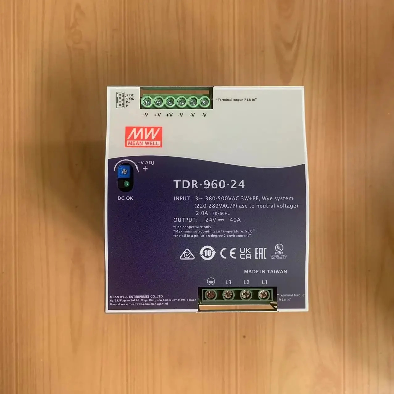 MEAN WELL TDR-960-24 TDR-960-48 960W PFC 기능 3상 산업가이드 레일 TDR-960