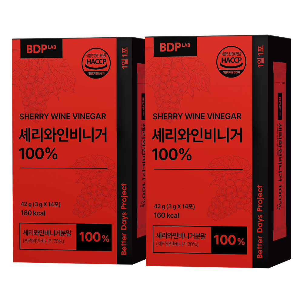 비디피랩 셰리 와인 비니거 식초 셰와비 분말 100% 초산 7% 이상 14포, 2개 이미지 1