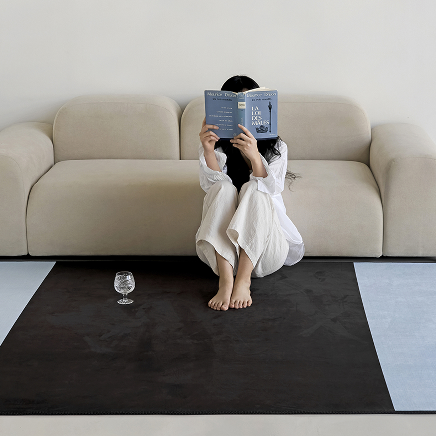 프레임보더 소프티 발수 러그 사계절 단모 거실 침실 소프트 카페트 단일 색상, 100x150cm 이미지 7
