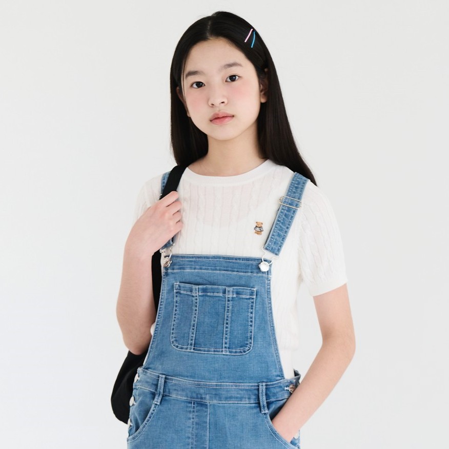 더데이걸 케이블 반팔 스웨터 TGKA24401 - 상품 이미지