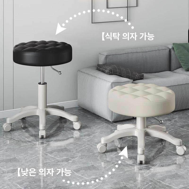 미용의자 회전 스툴 간이 보조 병원 원형 네일샵 카운터 미용실 진료 보조의자 - 상세 이미지 5