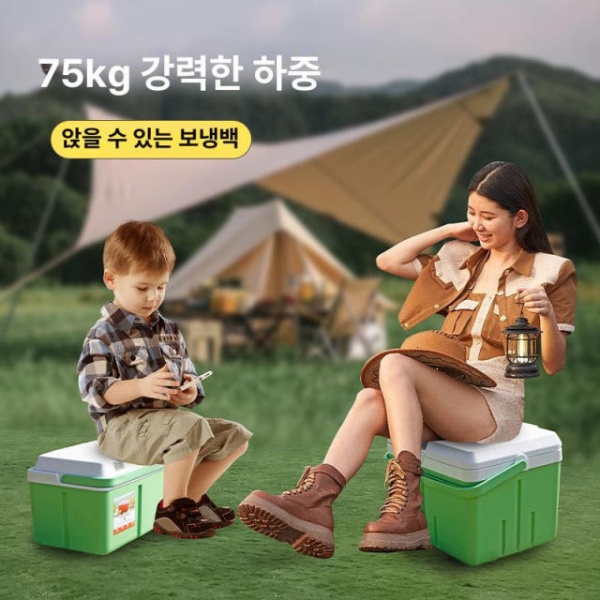 프리미엄 야외용 쿨러 상자 휴대용 보온 캠핑 가방 보냉 아이스박스 도시락 식품 대용량 그린티 5L아이스팩 1개 그린티 5L아이스팩 1개 - 상세 이미지 4