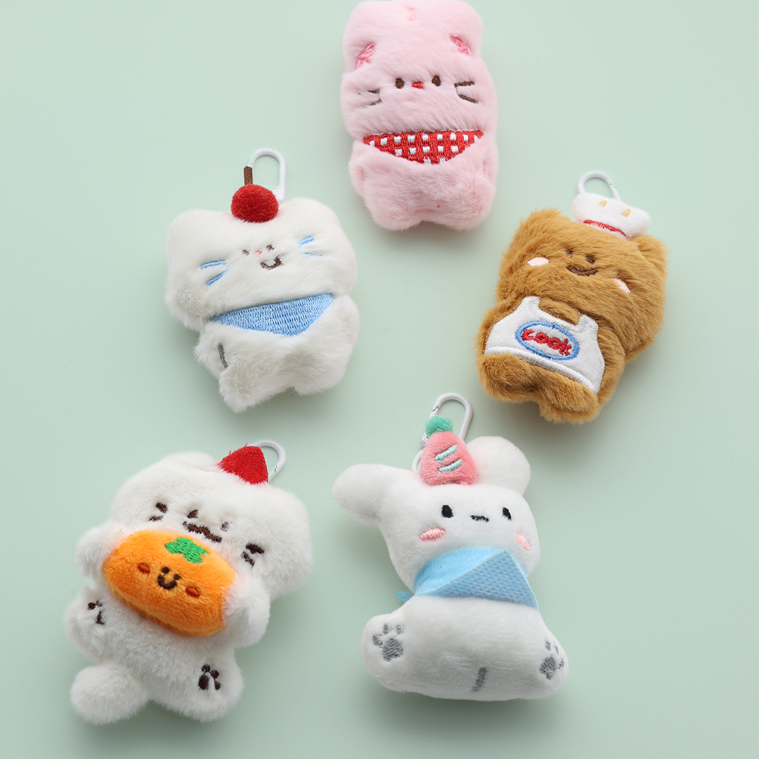 힐링 동물 플러시 봉제 인형 키링 가방 키체인 - 상세 이미지 5