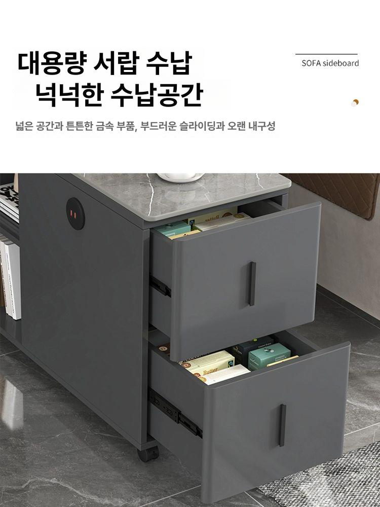 틈새 수납장 낮은형 사이드 빌트인장 코너 테이블 거실 모듈 높은 스페이스 폭좁은 선반 - 상세 이미지 5