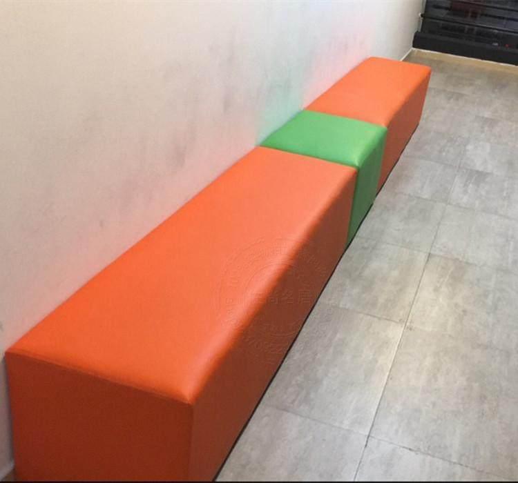키즈카페 쿠션의자 긴의자 사각 메모 소아과 긴 벤치 100 x 30x30 - 상세 이미지 5