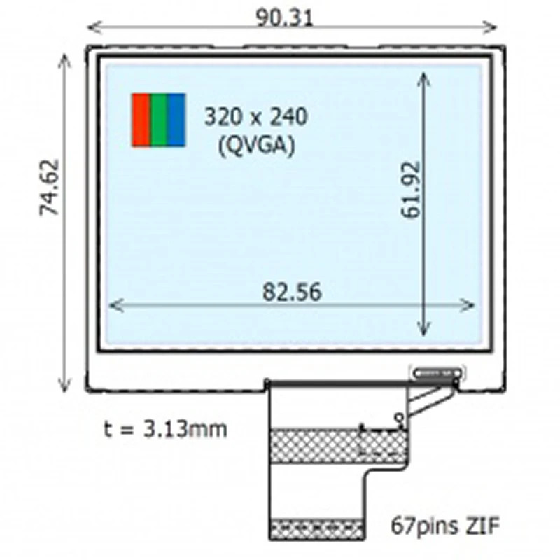 COM41T4M28XLC COM41H4156XLC COM41T4N05XLC 4.1 320x240 67핀 TFT-LCD 디스플레이 패널