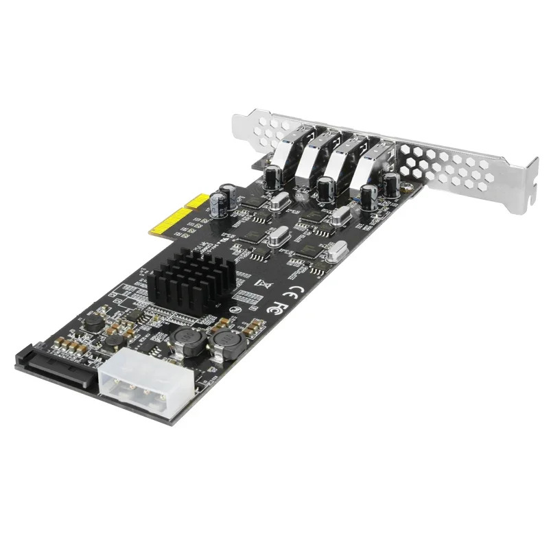 독립 채널 USB3.0 어댑터 카드 PCIEx4 - 확장 NEC 산업카메라 4핀 SATA