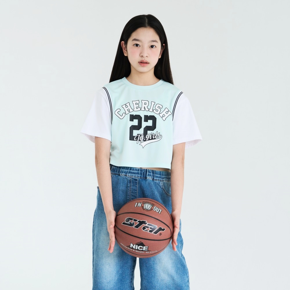 더데이걸 반팔달린 크롭 농구티 TGRA24405 - 상세 이미지 3
