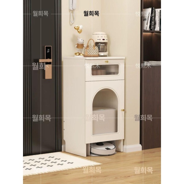 스마트 로봇청소기 보관함 거실 카페 수납함 가전 솔루션 서랍창홍 화이트 조립 서랍창홍 화이트 조립 - 상품 이미지