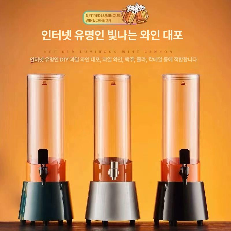 쏘맥타워 테라 소맥 기계 3L 디스펜서 사각병 블랙 라운드 실버 플래이팅 수도꼭지 - 상세 이미지 4