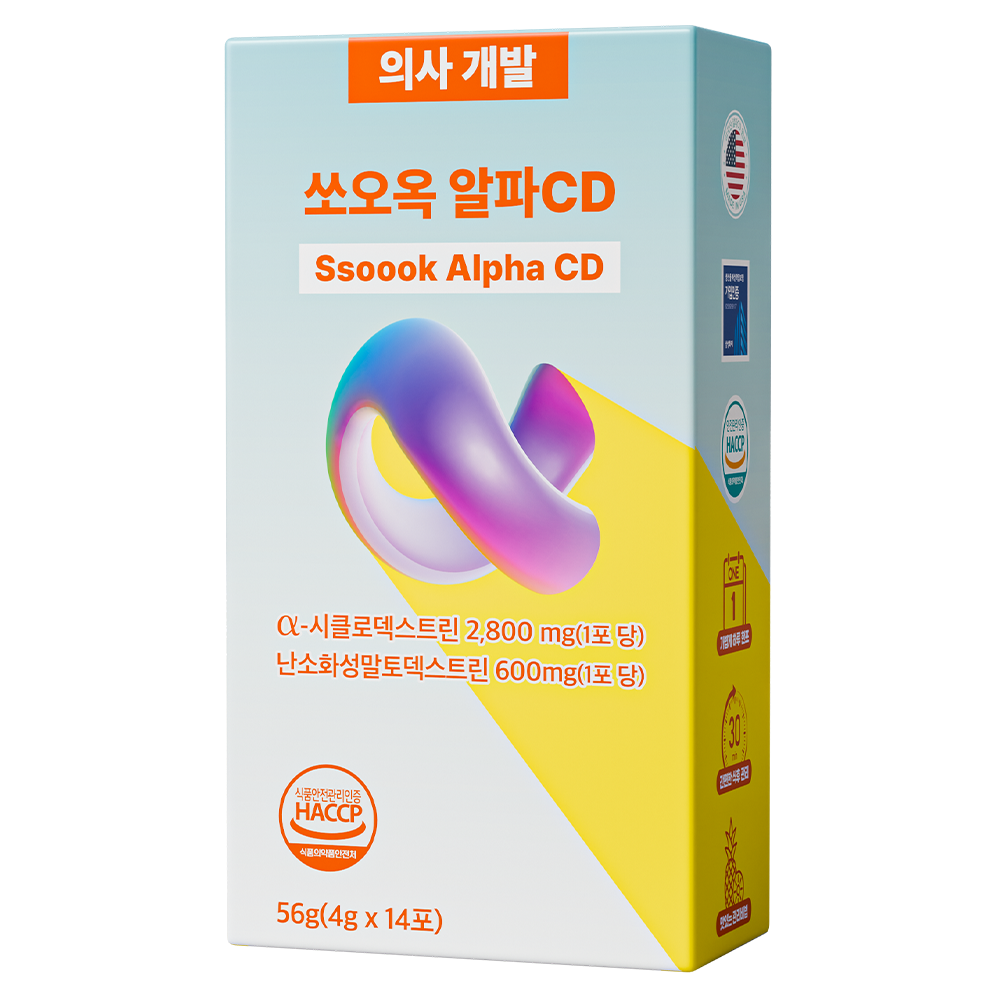 쏘오옥 고함량 알파CD 효능 알파시디 알파시클로덱스트린 알파씨디 14포, 1개 - 상품 이미지