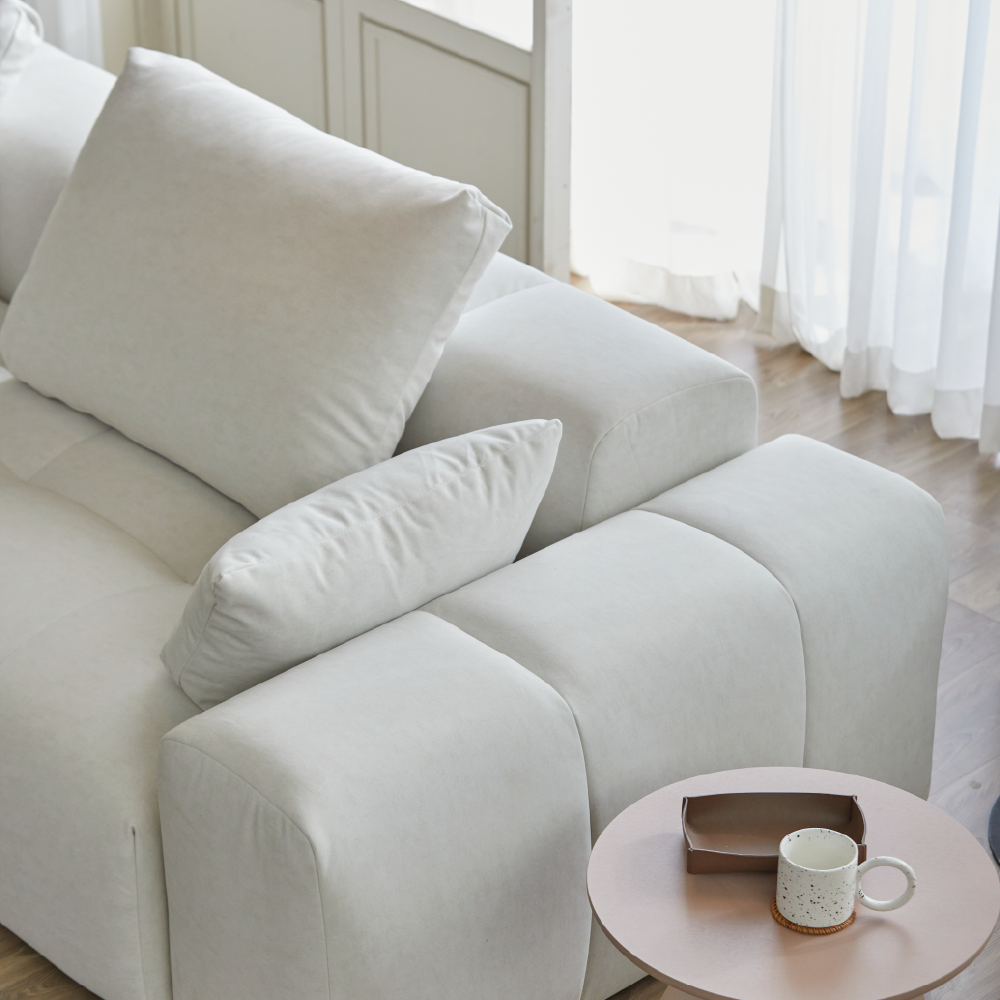 에덴느 몽블랑 카우치 쇼파 4인용 패브릭 구스 이지클린 4인 소파