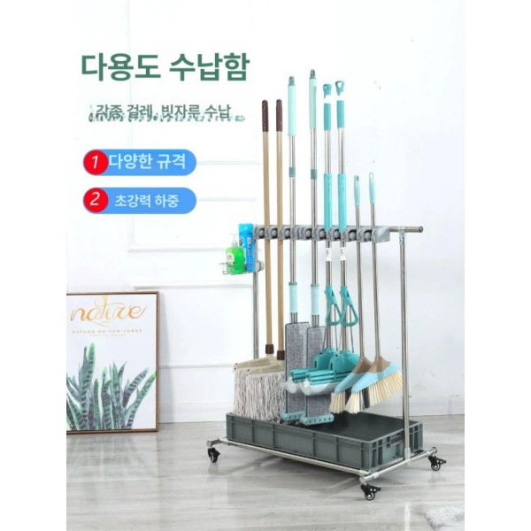 프리미엄 욕실 청소용품 정리함 스테인레스 이동식 틈새 5걸이 6후크 기본형 5걸이 6후크 기본형 - 상세 이미지 3
