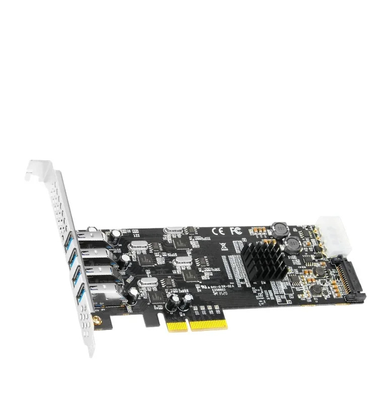 독립 채널 USB3.0 어댑터 카드 PCIEx4 - 확장 NEC 산업카메라 4핀 SATA