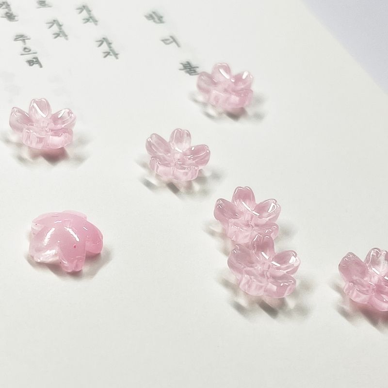 벚꽃 비즈 재료 만들기 키링 팔찌 악세사리 공예 부자재 끈갈피 DIY 거꾸 빗꾸 볼꾸 이미지 4