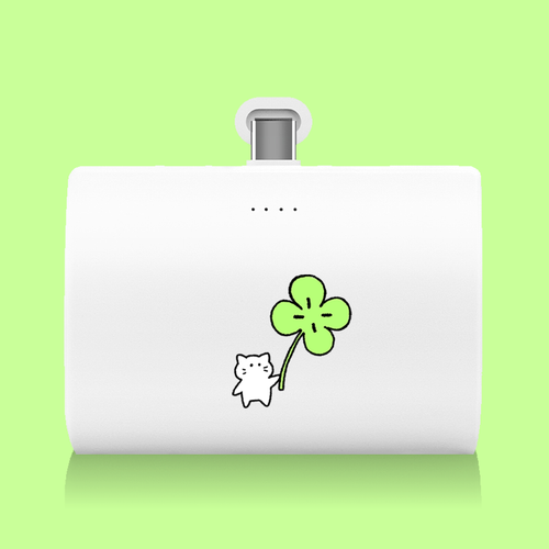 BZ NEW 꽃냥이 네잎냥이 아이폰 갤럭시 듀얼 도킹 보조배터리 10000mah - 상세 이미지 3