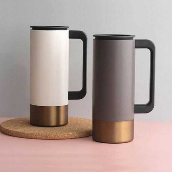 데일리 스테인레스 머그컵 휴대용 스텐 잔 350ml 카페용 뚜껑 - 상품 이미지