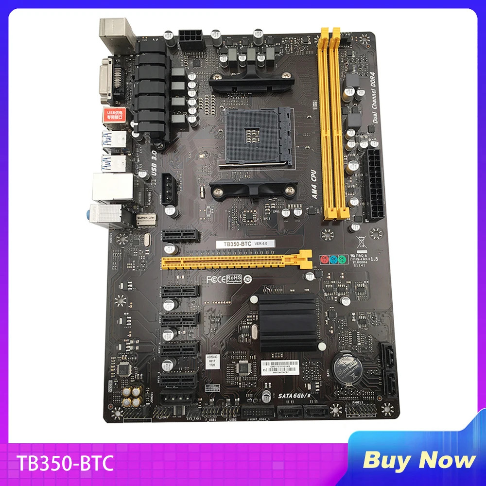 BIOSTAR PC 데스크탑 마더보드TB350-BTC 6PCIE DDR4 AM4 32GB SATA3