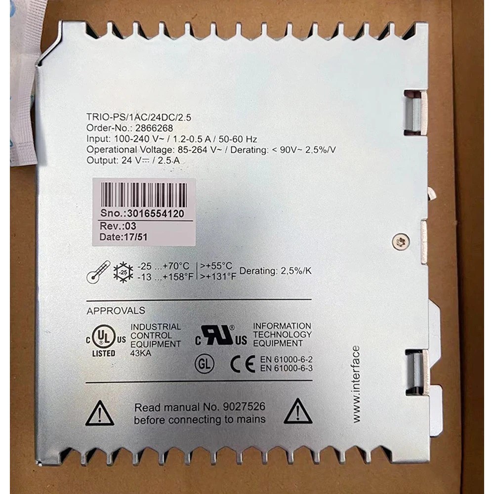 Phoenix 24VDC/2.5A 스위칭 전원공급장치새 TRIO-PS/1AC/24DC/2.5 TRIO POWER 2866268