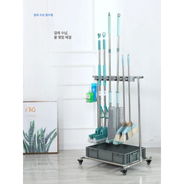 프리미엄 욕실 청소용품 정리함 스테인레스 이동식 틈새 5걸이 6후크 기본형 5걸이 6후크 기본형 - 상세 이미지 4