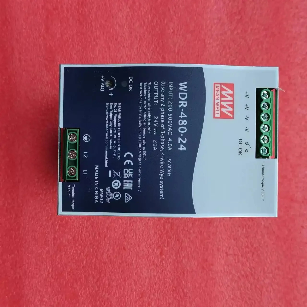 MEAN WELL WDR-480-24 WDR-480-48 480W 단일 출력 산업DIN 레일 전원공급장치 WDR-480