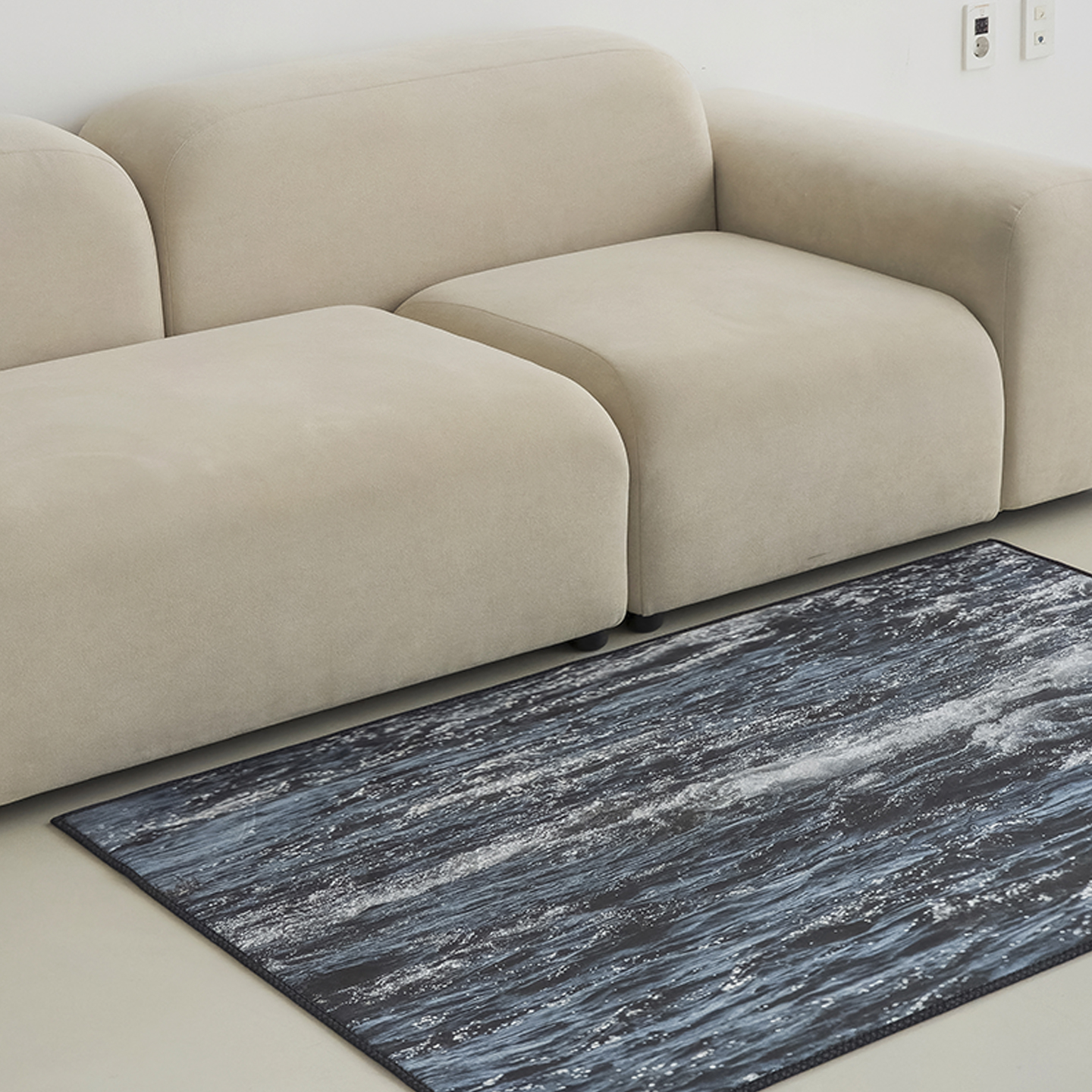 글로우웨이브 소프티 발수 러그 사계절 단모 거실 침실 소프트 카페트 단일 색상, 100x150cm - 상세 이미지 2