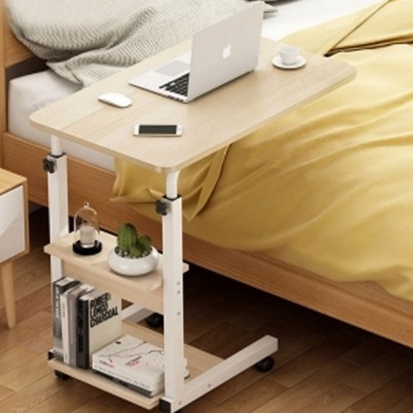 가정용 이동식 사이드 테이블 바퀴형 높이 조절 사이드 테이블 침대