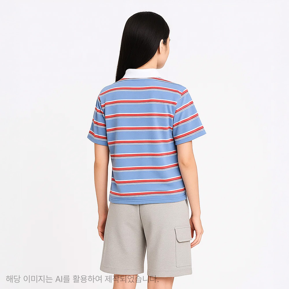 더데이걸 핀 스트라이프 카라 반팔티 TGMA25501 - 상세 이미지 2