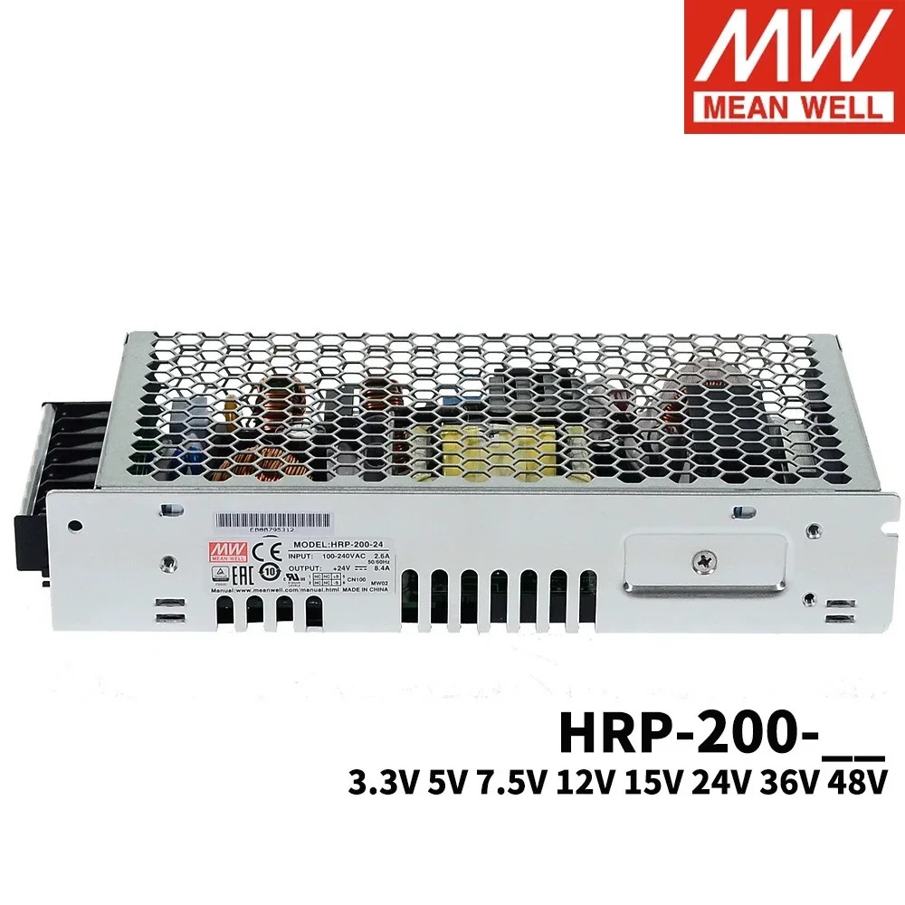 MEAN WELL HRP-200 HRP-200-5 HRP-200-12 HRP-200-24 HRP-200-36 HRP-200-48 PFC 기능 스위칭 전원공급장치