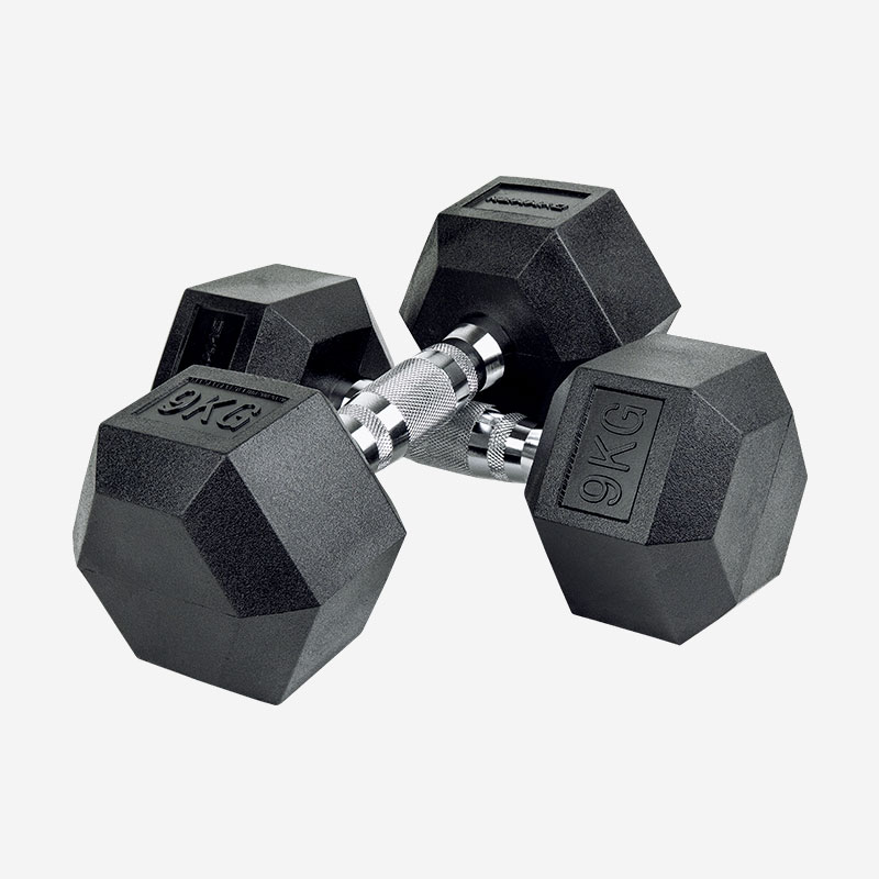 짐맨 PEV 육각 덤벨 냄새없는 아령 9kg, 2개 - 상품 이미지