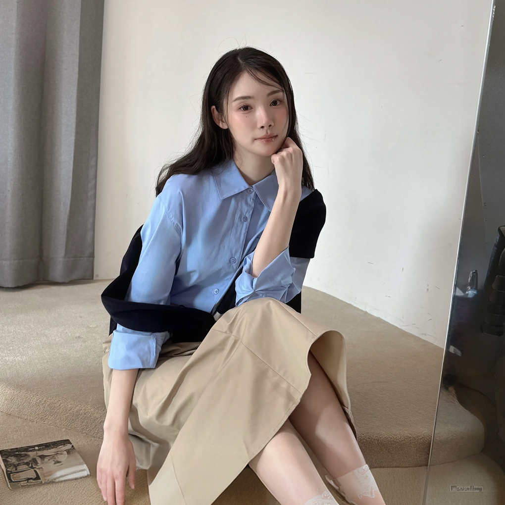 [클라비스] [찰랑셔츠] 크롭핏_CVYWG2302N 이미지 2