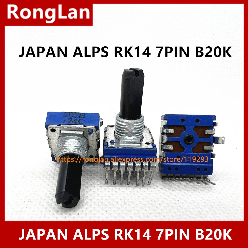 RK14 이전위차계 일본 ALPS CVV2X21M 103B 203B 104B B10K B20K B100K 7 피트 긴 핸들 20mm-10PCS