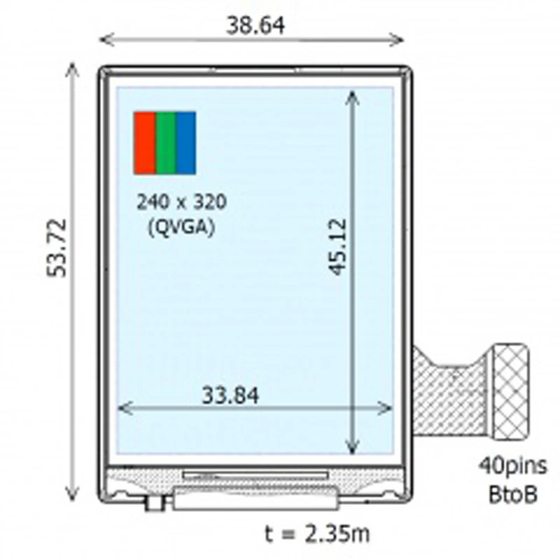 COM22H2P69ULC COM22H2P14ULC COM22H2P43ULX 2.2 240x320 WLED TFT-LCD 디스플레이 모듈