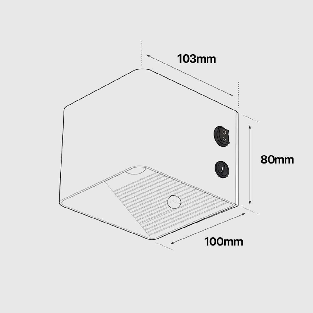 LED 센서 사각 벽등 벽조명 피올로 3W 복도 계단 베란다 - 상세 이미지 5