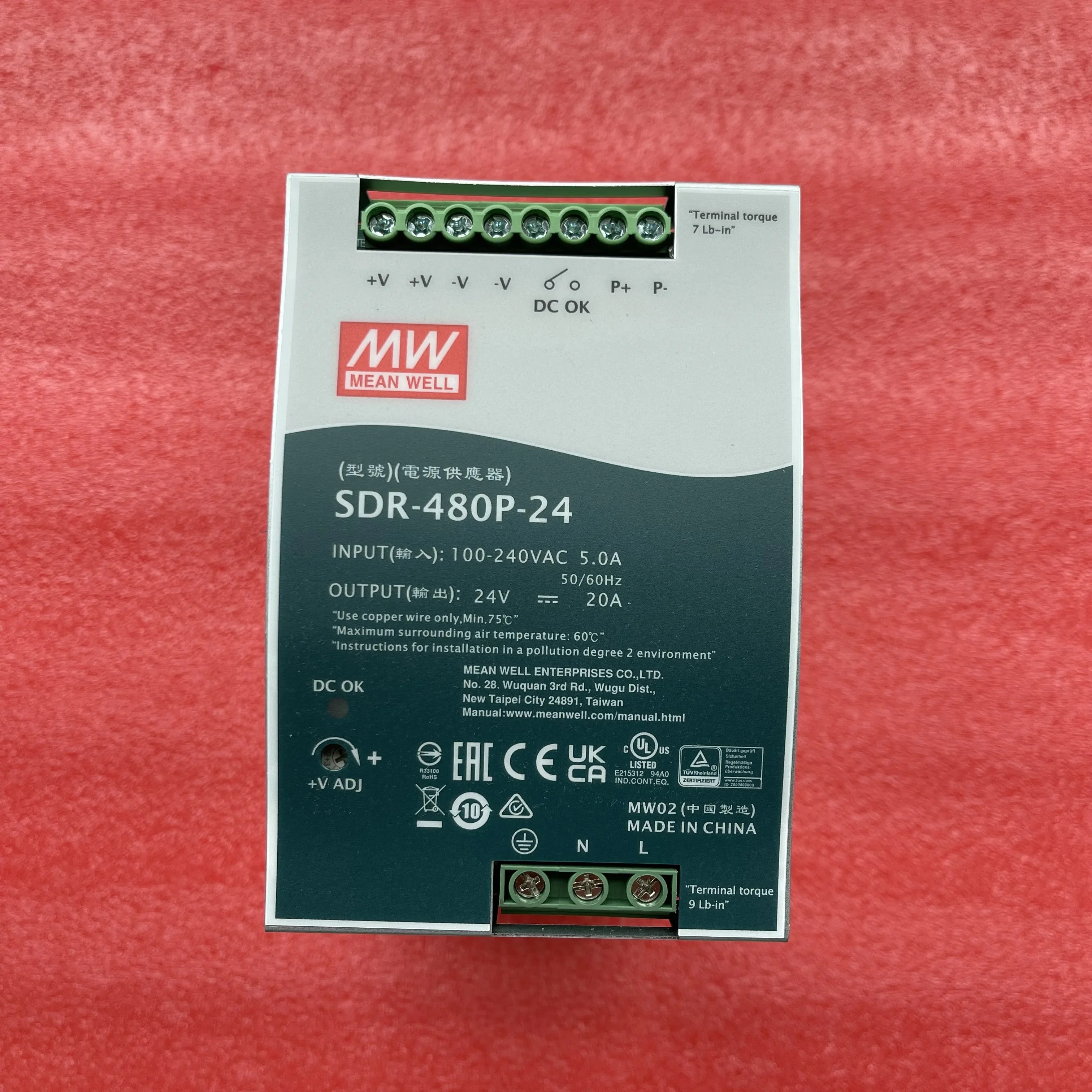 MEAN WELL SDR-480P SDR-480P-24 SDR-480P-48 480W 단일 출력 산업DIN 레일PFC 병렬 기능 포함