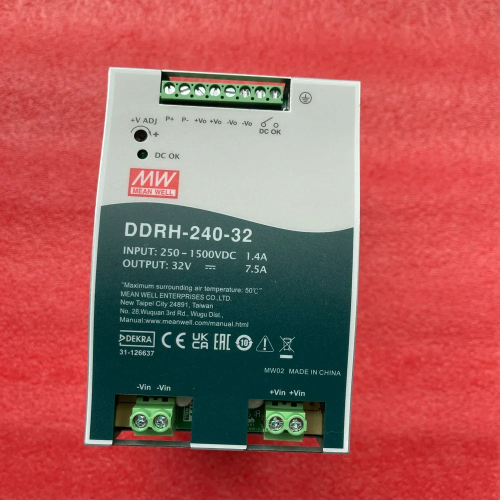 MEAN WELL DDRH-240 240W 초광각 입력 250-1500V DC-DC 12V 24V 32V 48V DIN 레일 변환기