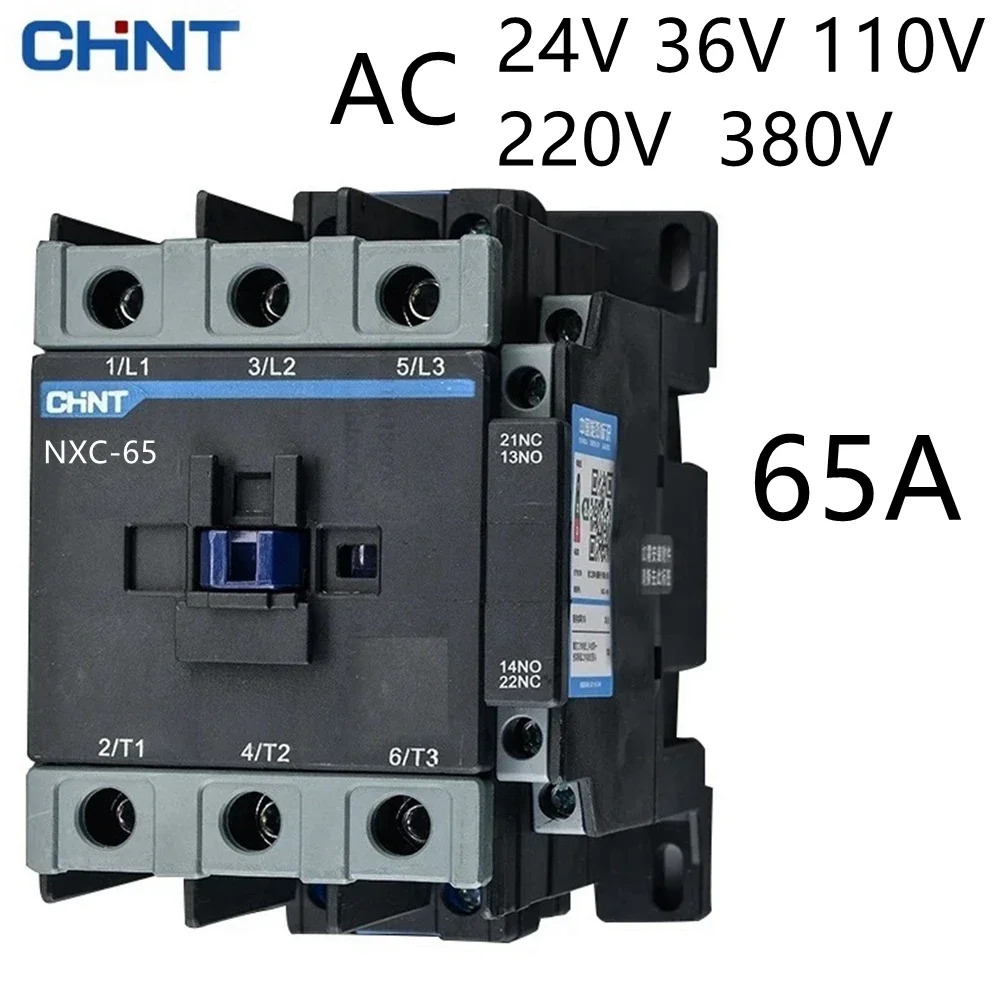 CHINT NXC-65 AC 접촉기 NXC 65 65A 24V 36V 48V 110V 127V 220V 380V 415V 1NO 1NC