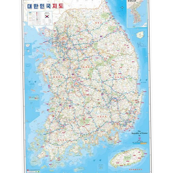 대형 대한민국 전국 지도 고속 우리 나라 도로 지도 시도 - 상품 이미지