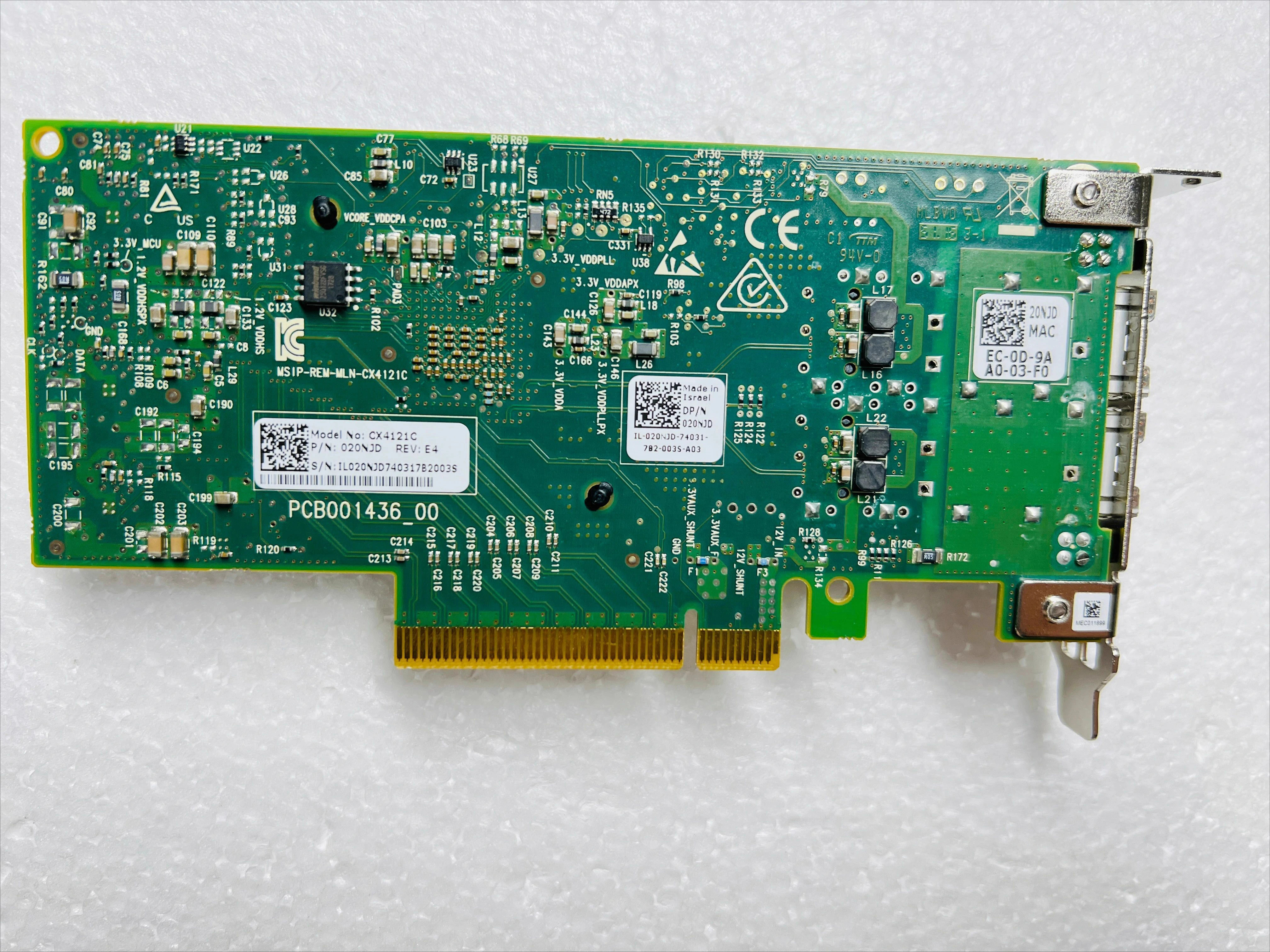 Dell CX4121C ConnectX-4LX 0MRT0D 020NJD 25G 네트워크 인터페이스 카드 MCX4121A용
