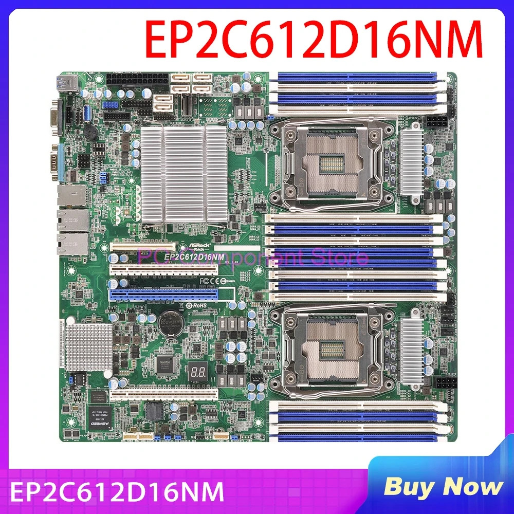ASRock호환 랙 LGA 2011 R3 DDR4 2133/1866 지원서버 마더보드 E5-2600 4800 C612 EP2C612D16NM