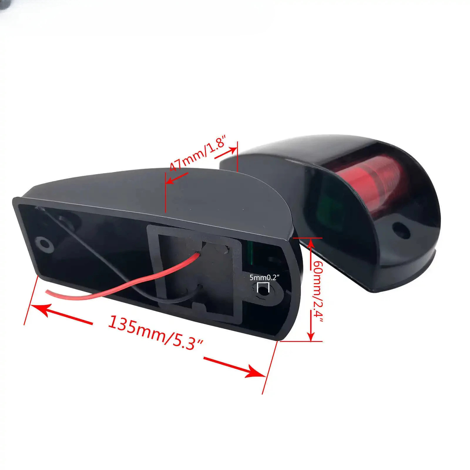 검은색 플라스틱 텅스텐 필라멘트 빨간색 녹색 전등갓 12V5W 항해 조명 요트 또는 선외 보트 피팅