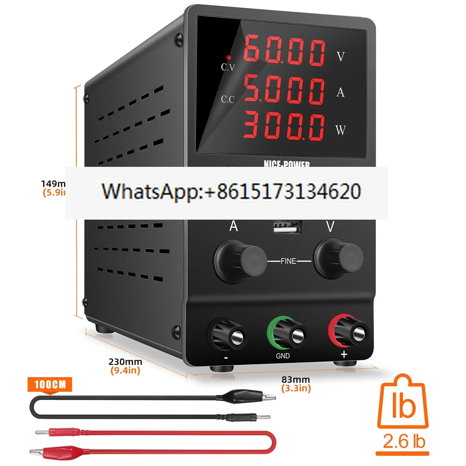 SPS605 DC 전원공급장치 조정 가능스위칭 전원 USB 인터페이스 3 세트 4 개 디지털 디스플레이 60V 5A 신