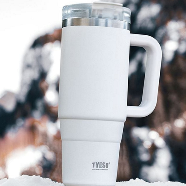 와이드 대용량 텀블러 손잡이 보온 보냉 텀블러 차량용 1200ml 스텐 - 상품 이미지